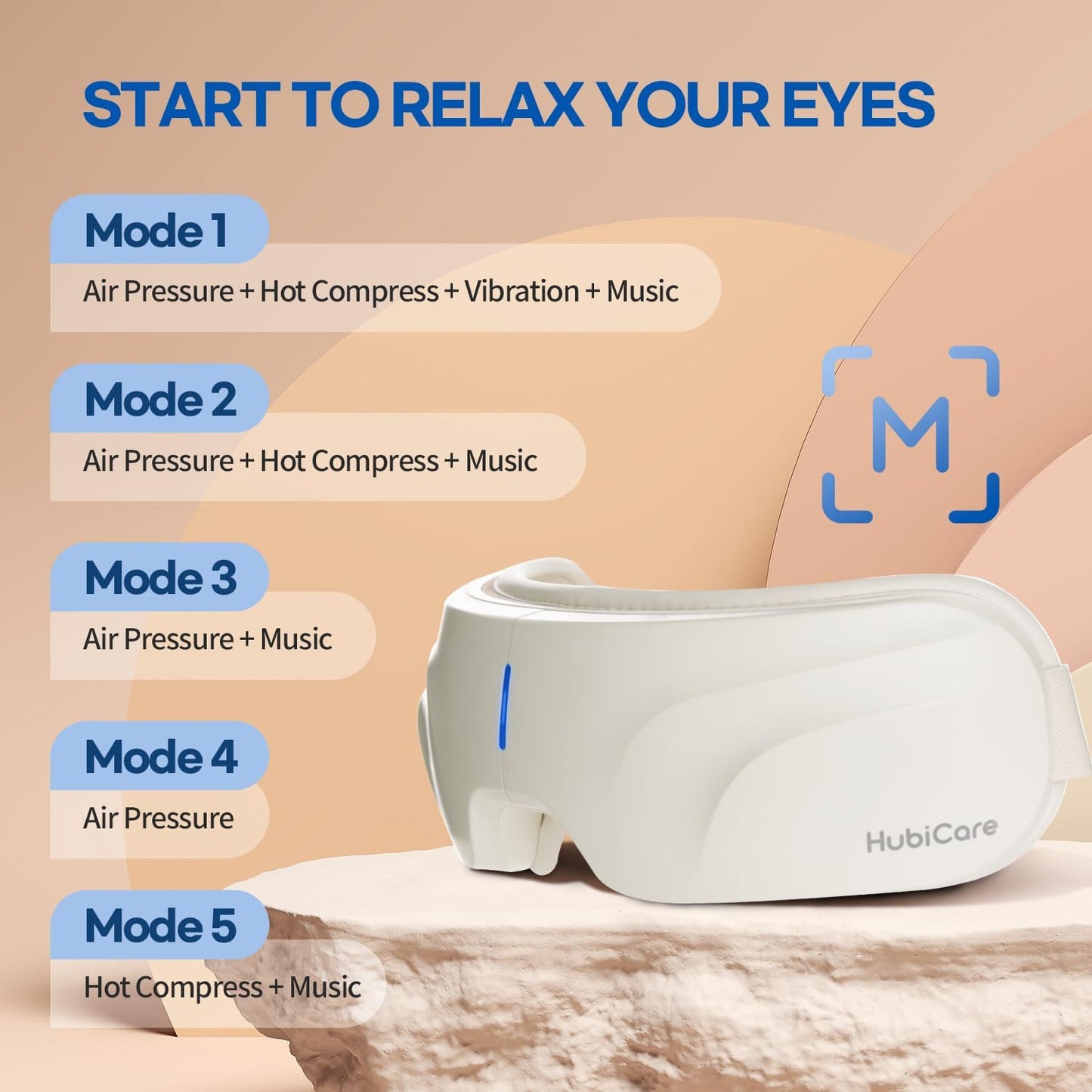Heated Sound Eye Massager – Vibration & Air Compression Therapy