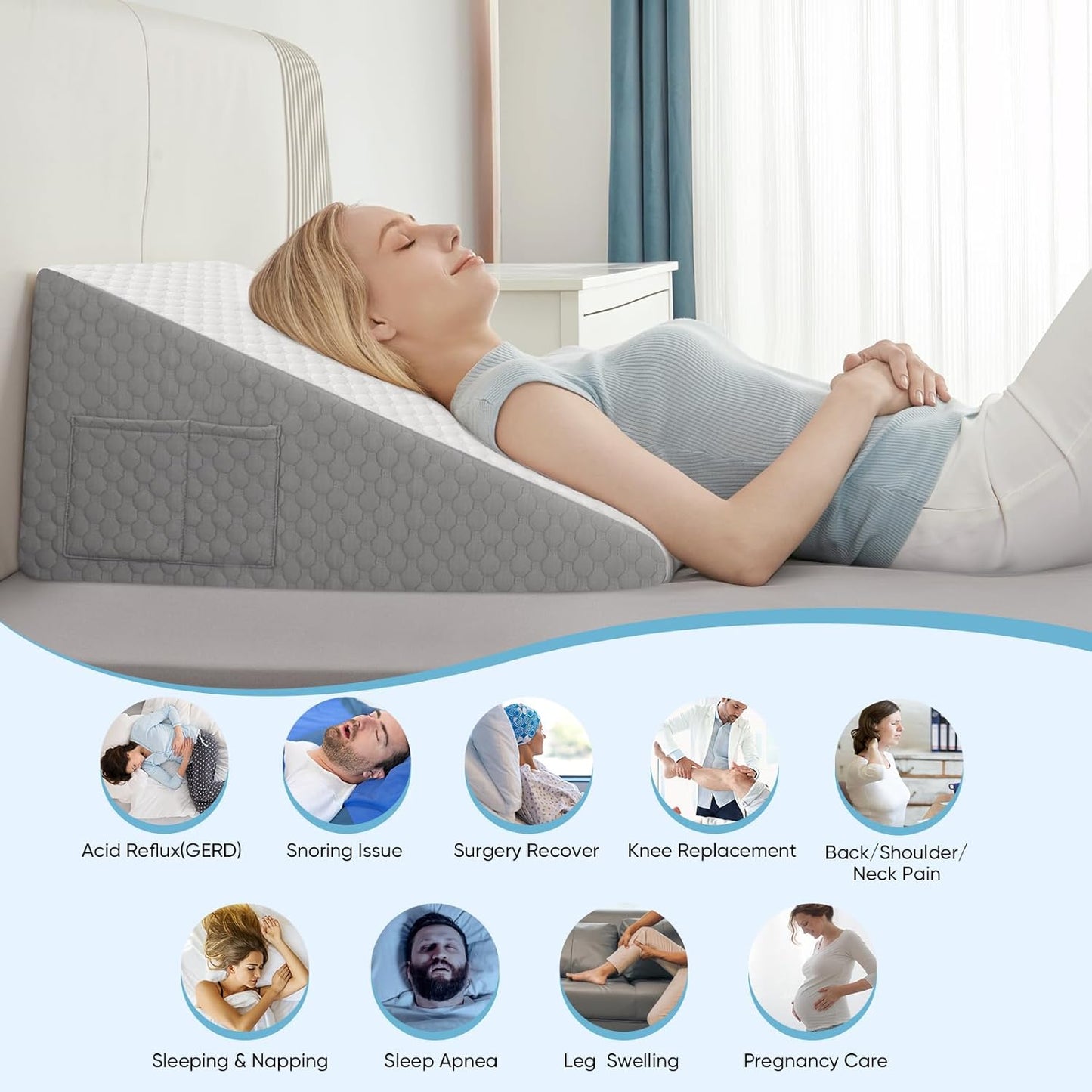 Elevated Wedge Pillow – Acid Reflux & GERD Relief