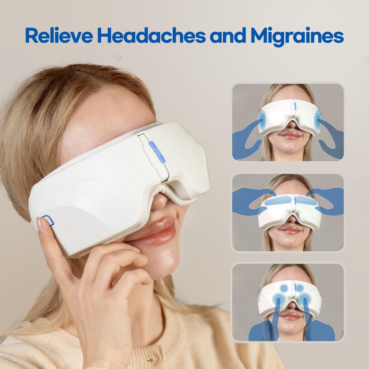 Heated Sound Eye Massager – Vibration & Air Compression Therapy