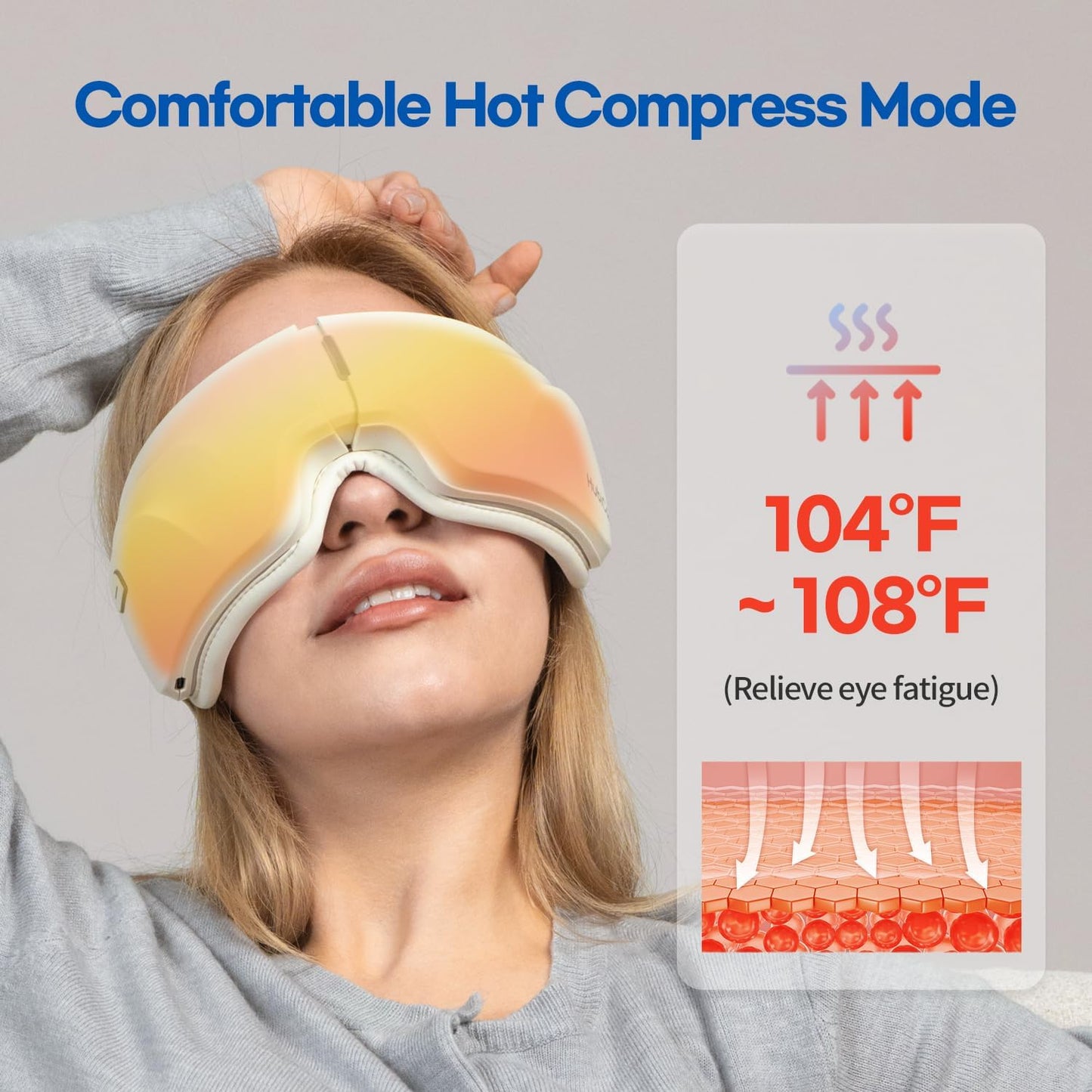 Heated Sound Eye Massager – Vibration & Air Compression Therapy