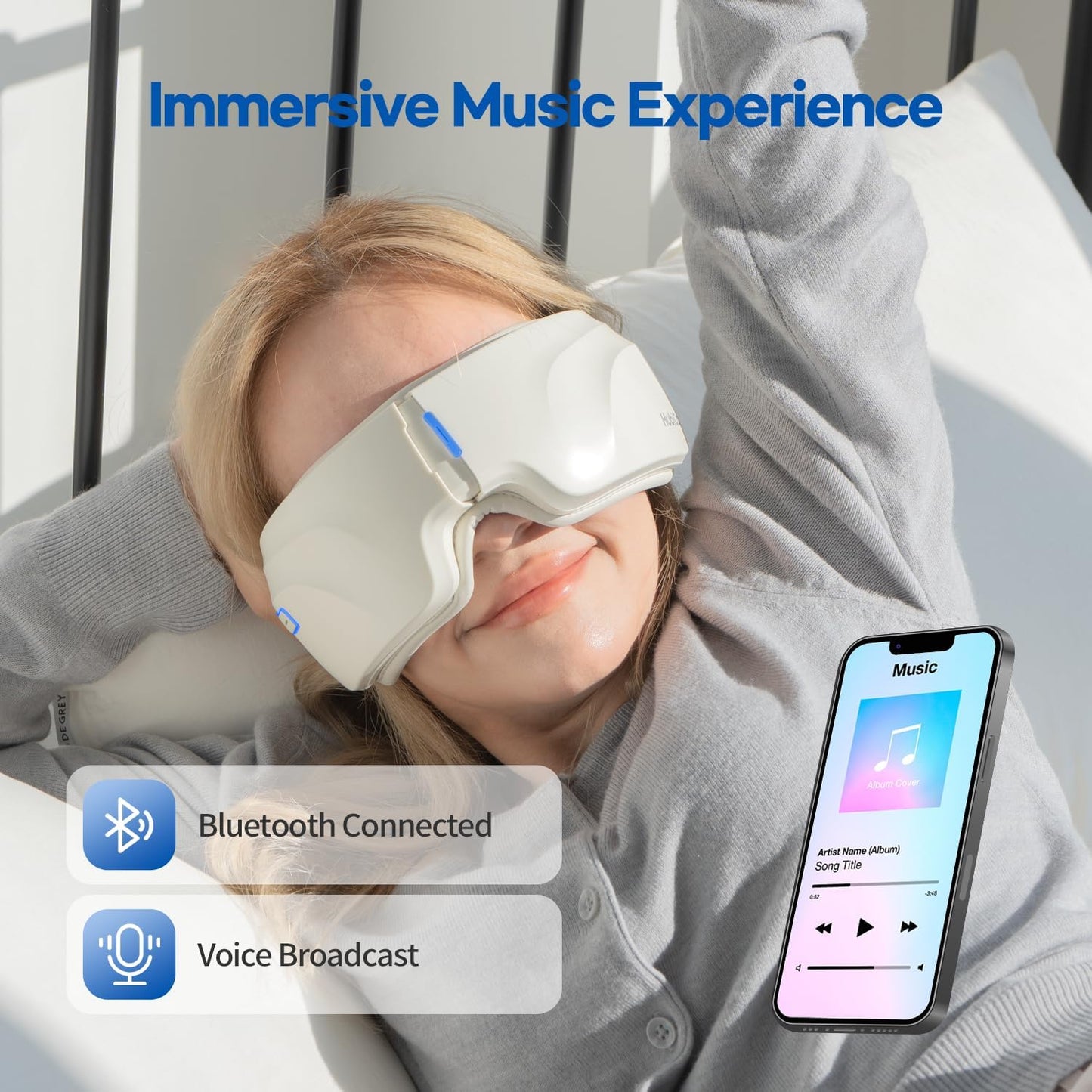 Heated Sound Eye Massager – Vibration & Air Compression Therapy