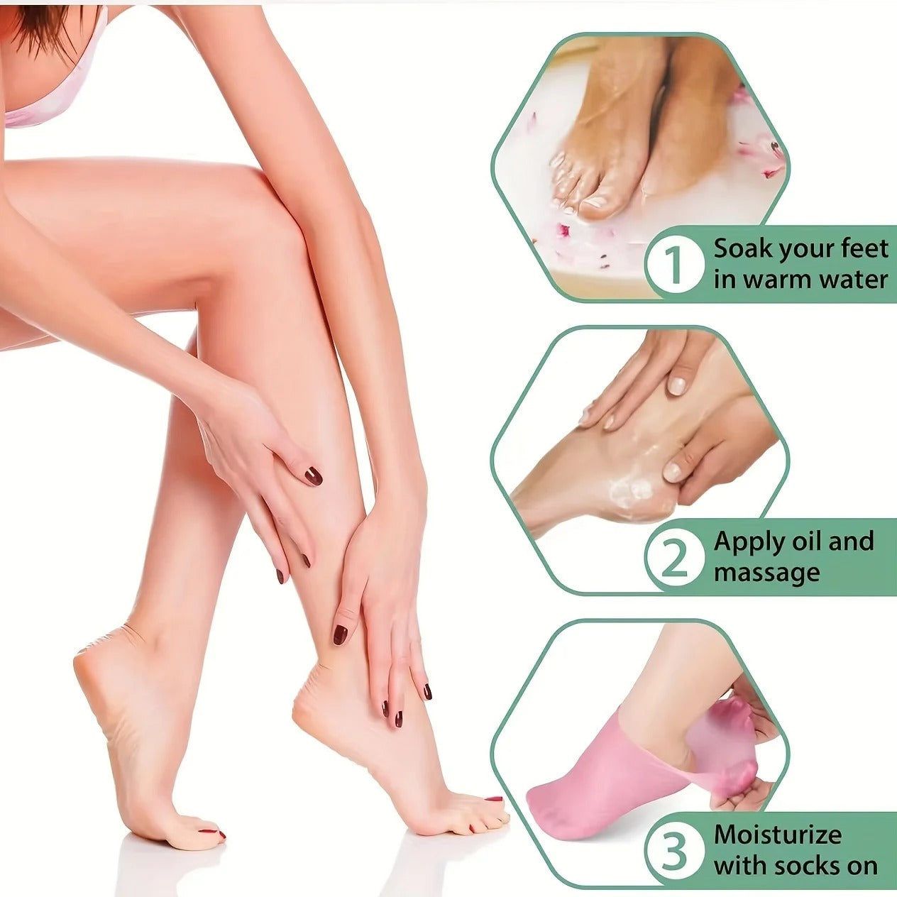 Hydrating Gel Socks – Intensive Moisture Therapy for Dry, Cracked Feet