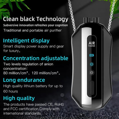 Wearable Air Purifier – Ionizer for Allergy Protection