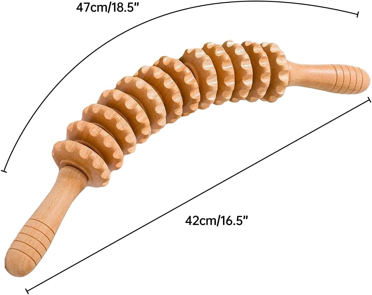 Handheld Wooden Massage Roller – Circulation & Muscle Relief