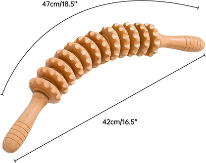 Handheld Wooden Massage Roller – Circulation & Muscle Relief
