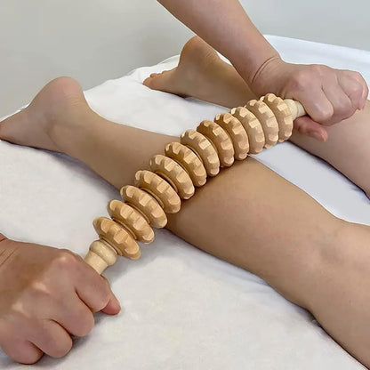 Handheld Wooden Massage Roller – Circulation & Muscle Relief