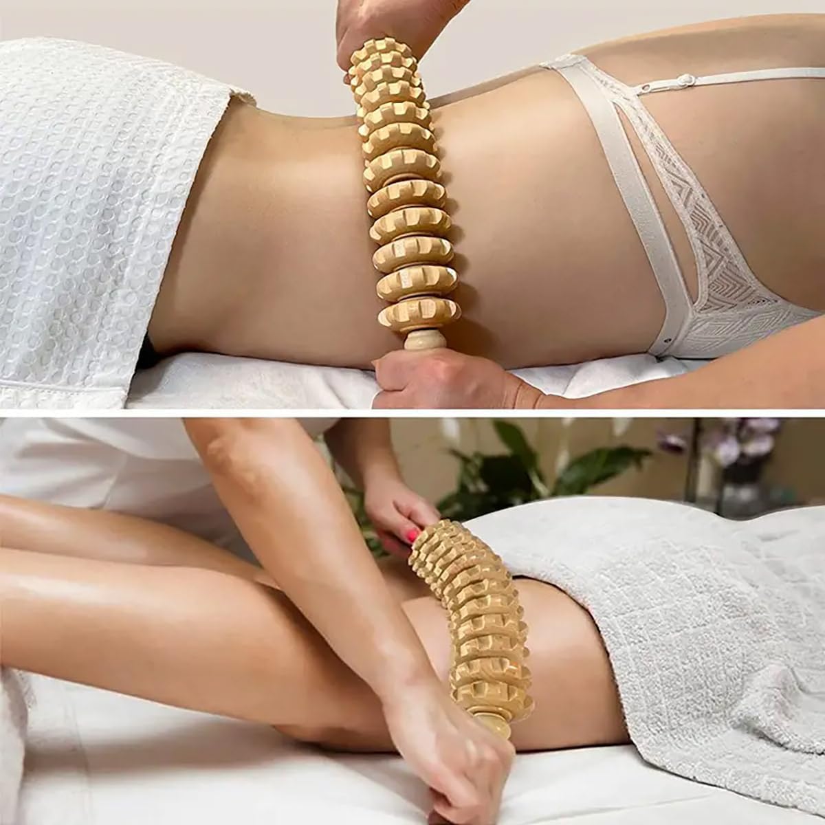 Handheld Wooden Massage Roller – Circulation & Muscle Relief