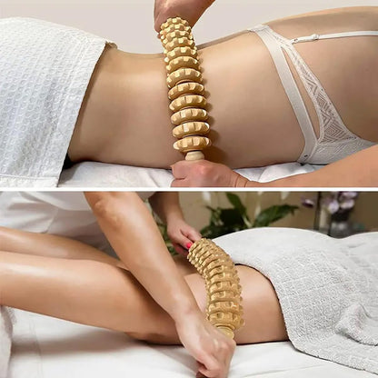 Handheld Wooden Massage Roller – Circulation & Muscle Relief
