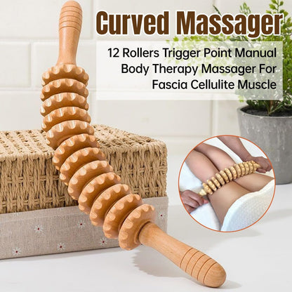 Handheld Wooden Massage Roller – Circulation & Muscle Relief