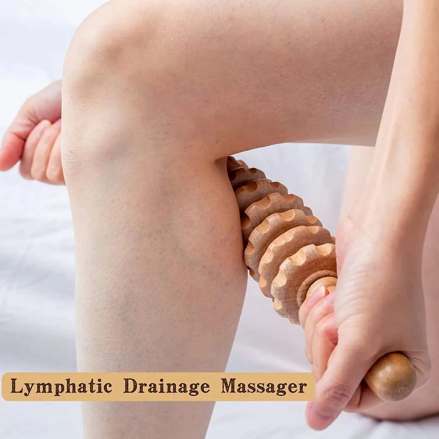 Handheld Wooden Massage Roller – Circulation & Muscle Relief