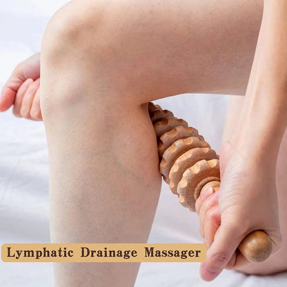 Handheld Wooden Massage Roller – Circulation & Muscle Relief